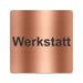 Blacked LaserTEC Leitsysteme - Acryl Schild - Eckig 12 x 12 cm - Selbstklebend - Kupfer gebürstet - Metall-Optik - UV beständig - Für Innen und Außen (Achtung)