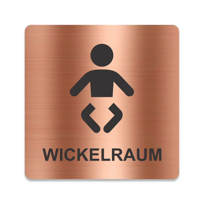 Blacked LaserTEC Leitsysteme - Acryl Schild - Eckig 12 x 12 cm - Selbstklebend - Kupfer gebürstet - Metall-Optik - UV beständig - Für Innen und Außen (Achtung)