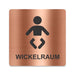 Blacked LaserTEC Leitsysteme - Acryl Schild - Eckig 12 x 12 cm - Selbstklebend - Kupfer gebürstet - Metall-Optik - UV beständig - Für Innen und Außen (Achtung)