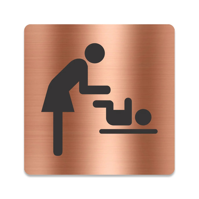 Blacked LaserTEC Leitsysteme - Acryl Schild - Eckig 12 x 12 cm - Selbstklebend - Kupfer gebürstet - Metall-Optik - UV beständig - Für Innen und Außen (Achtung)