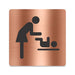 Blacked LaserTEC Leitsysteme - Acryl Schild - Eckig 12 x 12 cm - Selbstklebend - Kupfer gebürstet - Metall-Optik - UV beständig - Für Innen und Außen (Achtung)
