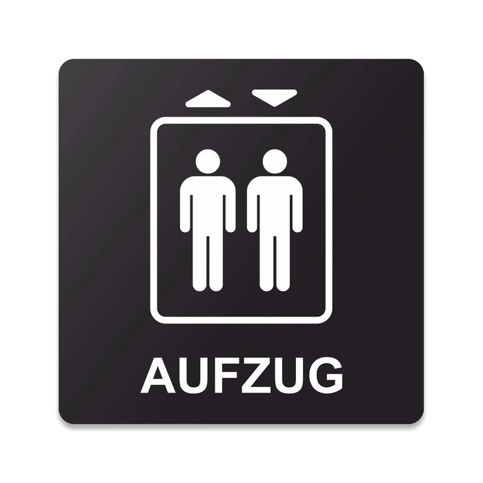 Blacked LaserTEC Leitsysteme - Acryl Schild - Eckig 12 x 12 cm - Selbstklebend - Schwarz Matt - UV beständig - Für Innen und Außen (Achtung)