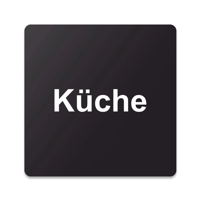 Blacked LaserTEC Leitsysteme - Acryl Schild - Eckig 12 x 12 cm - Selbstklebend - Schwarz Matt - UV beständig - Für Innen und Außen (Achtung)