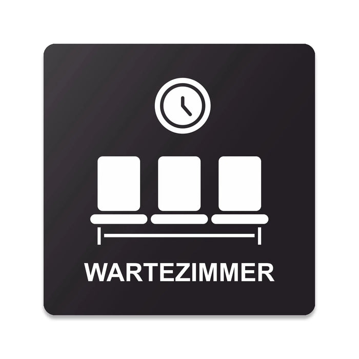 Blacked LaserTEC Leitsysteme - Acryl Schild - Eckig 12 x 12 cm - Selbstklebend - Schwarz Matt - UV beständig - Für Innen und Außen (Achtung)