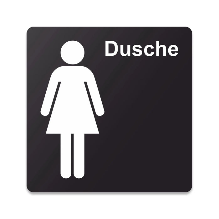 Blacked LaserTEC Leitsysteme - Acryl Schild - Eckig 12 x 12 cm - Selbstklebend - Schwarz Matt - UV beständig - Für Innen und Außen (Achtung)