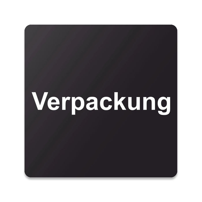Blacked LaserTEC Leitsysteme - Acryl Schild - Eckig 12 x 12 cm - Selbstklebend - Schwarz Matt - UV beständig - Für Innen und Außen (Achtung)