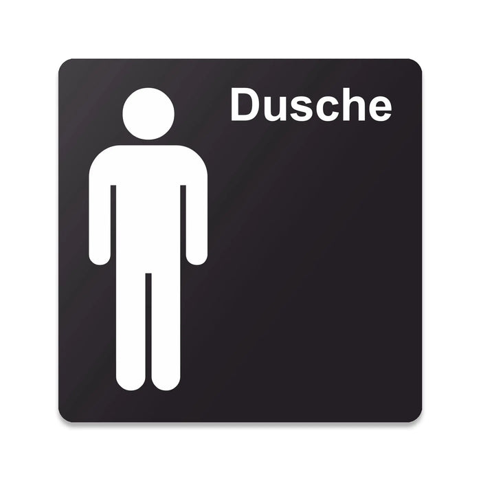 Blacked LaserTEC Leitsysteme - Acryl Schild - Eckig 12 x 12 cm - Selbstklebend - Schwarz Matt - UV beständig - Für Innen und Außen (Achtung)