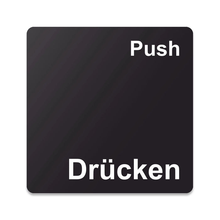 Blacked LaserTEC Leitsysteme - Acryl Schild - Eckig 12 x 12 cm - Selbstklebend - Schwarz Matt - UV beständig - Für Innen und Außen (Achtung)