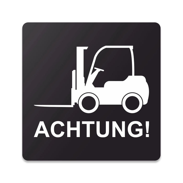 Blacked LaserTEC Leitsysteme - Acryl Schild - Eckig 12 x 12 cm - Selbstklebend - Schwarz Matt - UV beständig - Für Innen und Außen (Achtung)