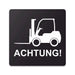 Blacked LaserTEC Leitsysteme - Acryl Schild - Eckig 12 x 12 cm - Selbstklebend - Schwarz Matt - UV beständig - Für Innen und Außen (Achtung)