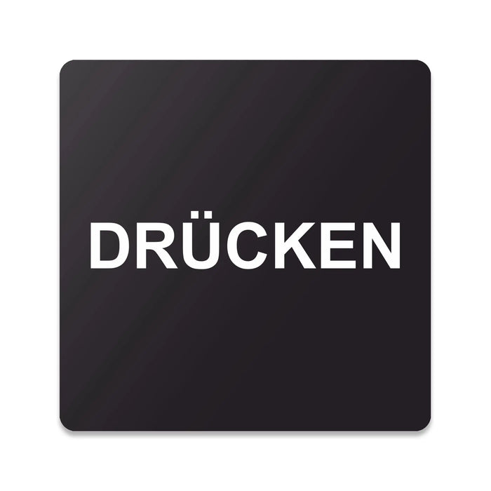 Blacked LaserTEC Leitsysteme - Acryl Schild - Eckig 12 x 12 cm - Selbstklebend - Schwarz Matt - UV beständig - Für Innen und Außen (Achtung)