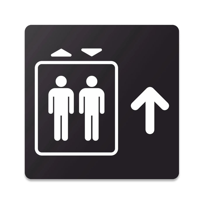 Blacked LaserTEC Leitsysteme - Acryl Schild - Eckig 12 x 12 cm - Selbstklebend - Schwarz Matt - UV beständig - Für Innen und Außen (Achtung)