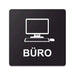 Blacked LaserTEC Leitsysteme - Acryl Schild - Eckig 12 x 12 cm - Selbstklebend - Schwarz Matt - UV beständig - Für Innen und Außen (Achtung)