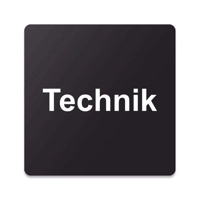 Blacked LaserTEC Leitsysteme - Acryl Schild - Eckig 12 x 12 cm - Selbstklebend - Schwarz Matt - UV beständig - Für Innen und Außen (Achtung)