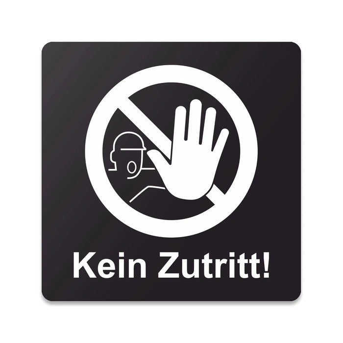 Blacked LaserTEC Leitsysteme - Acryl Schild - Eckig 12 x 12 cm - Selbstklebend - Schwarz Matt - UV beständig - Für Innen und Außen (Achtung)