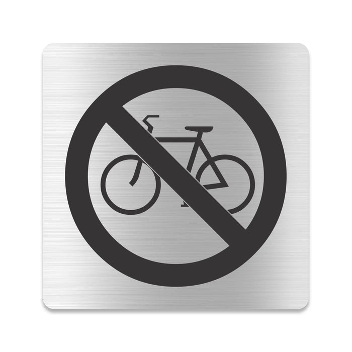 Blacked LaserTEC Leitsysteme - Acryl Schild - Eckig 12 x 12 cm - Selbstklebend - Silber gebürstet - Metall-Optik - UV beständig - Für Innen und Außen (Achtung)