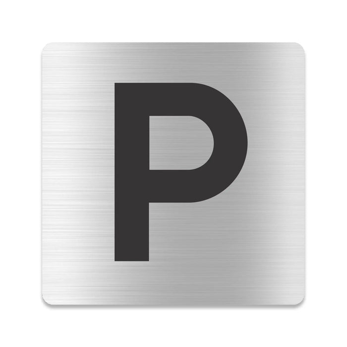 Blacked LaserTEC Leitsysteme - Acryl Schild - Eckig 12 x 12 cm - Selbstklebend - Silber gebürstet - Metall-Optik - UV beständig - Für Innen und Außen (Achtung)