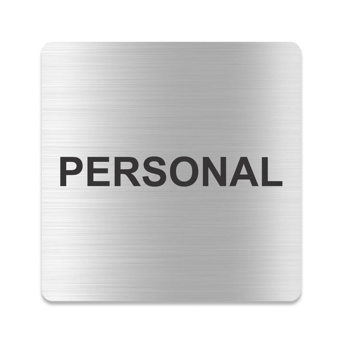 Blacked LaserTEC Leitsysteme - Acryl Schild - Eckig 12 x 12 cm - Selbstklebend - Silber gebürstet - Metall-Optik - UV beständig - Für Innen und Außen (Achtung)