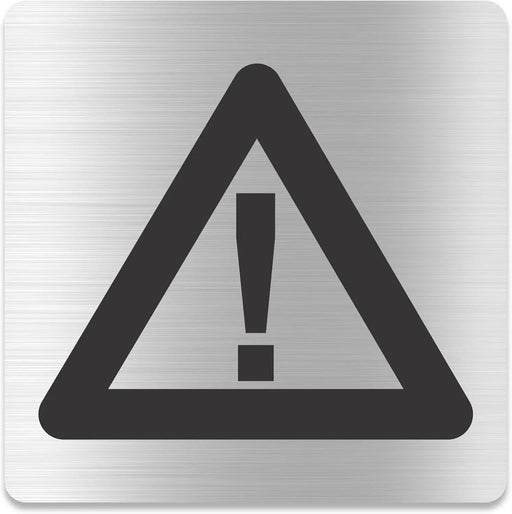 Blacked LaserTEC Leitsysteme - Acryl Schild - Eckig 12 x 12 cm - Selbstklebend - Silber gebürstet - Metall-Optik - UV beständig - Für Innen und Außen (Achtung)