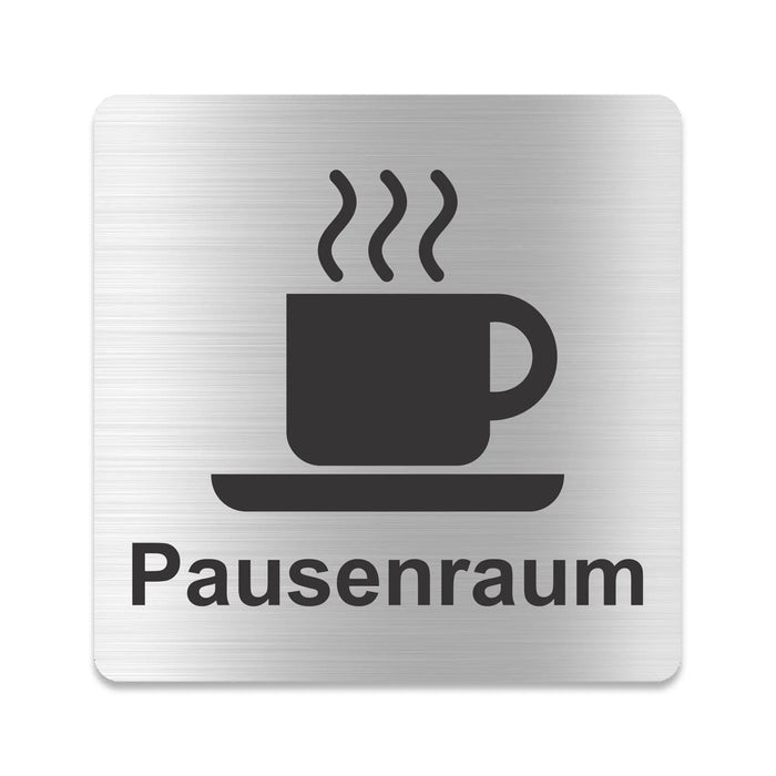 Blacked LaserTEC Leitsysteme - Acryl Schild - Eckig 12 x 12 cm - Selbstklebend - Silber gebürstet - Metall-Optik - UV beständig - Für Innen und Außen (Achtung)