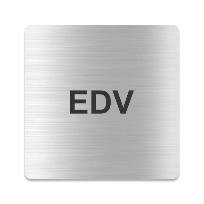 Blacked LaserTEC Leitsysteme - Acryl Schild - Eckig 12 x 12 cm - Selbstklebend - Silber gebürstet - Metall-Optik - UV beständig - Für Innen und Außen (Achtung)