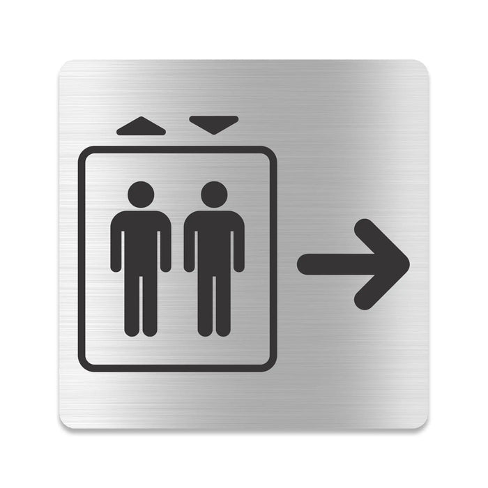 Blacked LaserTEC Leitsysteme - Acryl Schild - Eckig 12 x 12 cm - Selbstklebend - Silber gebürstet - Metall-Optik - UV beständig - Für Innen und Außen (Achtung)