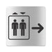 Blacked LaserTEC Leitsysteme - Acryl Schild - Eckig 12 x 12 cm - Selbstklebend - Silber gebürstet - Metall-Optik - UV beständig - Für Innen und Außen (Achtung)