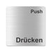 Blacked LaserTEC Leitsysteme - Acryl Schild - Eckig 12 x 12 cm - Selbstklebend - Silber gebürstet - Metall-Optik - UV beständig - Für Innen und Außen (Achtung)