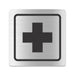 Blacked LaserTEC Leitsysteme - Acryl Schild - Eckig 12 x 12 cm - Selbstklebend - Silber gebürstet - Metall-Optik - UV beständig - Für Innen und Außen (Achtung)