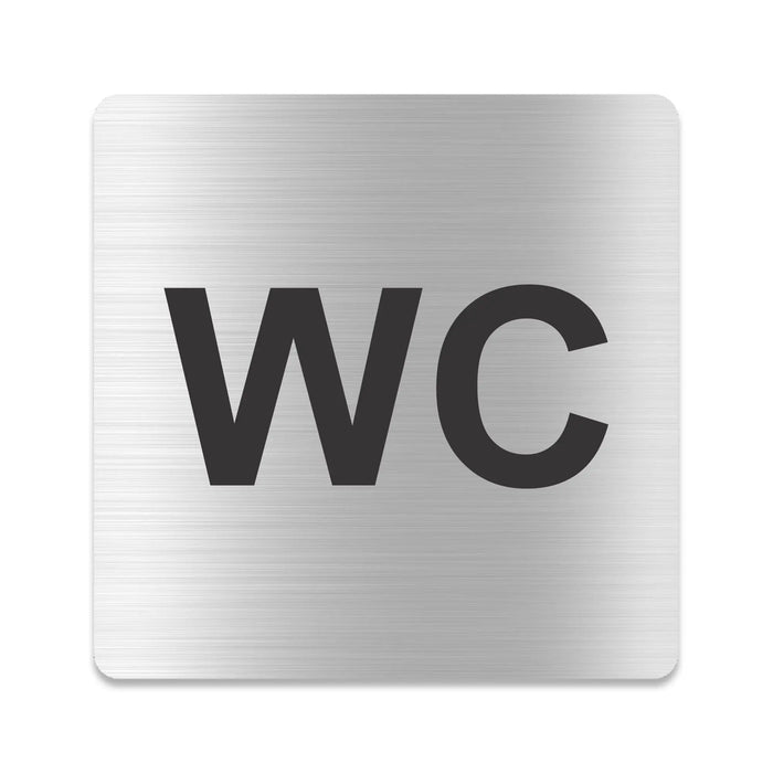 Blacked LaserTEC Leitsysteme - Acryl Schild - Eckig 12 x 12 cm - Selbstklebend - Silber gebürstet - Metall-Optik - UV beständig - Für Innen und Außen (Achtung)