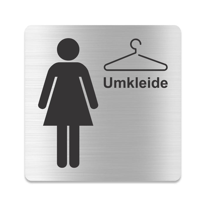 Blacked LaserTEC Leitsysteme - Acryl Schild - Eckig 12 x 12 cm - Selbstklebend - Silber gebürstet - Metall-Optik - UV beständig - Für Innen und Außen (Achtung)