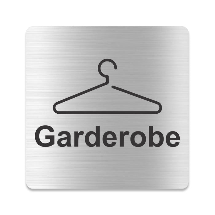 Blacked LaserTEC Leitsysteme - Acryl Schild - Eckig 12 x 12 cm - Selbstklebend - Silber gebürstet - Metall-Optik - UV beständig - Für Innen und Außen (Achtung)