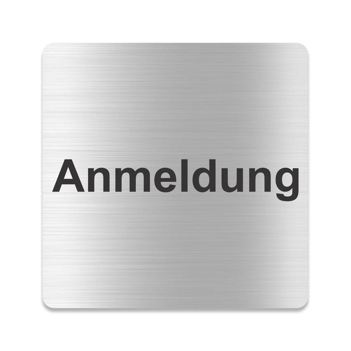 Blacked LaserTEC Leitsysteme - Acryl Schild - Eckig 12 x 12 cm - Selbstklebend - Silber gebürstet - Metall-Optik - UV beständig - Für Innen und Außen (Achtung)