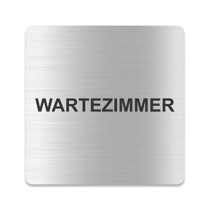Blacked LaserTEC Leitsysteme - Acryl Schild - Eckig 12 x 12 cm - Selbstklebend - Silber gebürstet - Metall-Optik - UV beständig - Für Innen und Außen (Achtung)