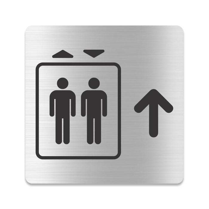 Blacked LaserTEC Leitsysteme - Acryl Schild - Eckig 12 x 12 cm - Selbstklebend - Silber gebürstet - Metall-Optik - UV beständig - Für Innen und Außen (Achtung)