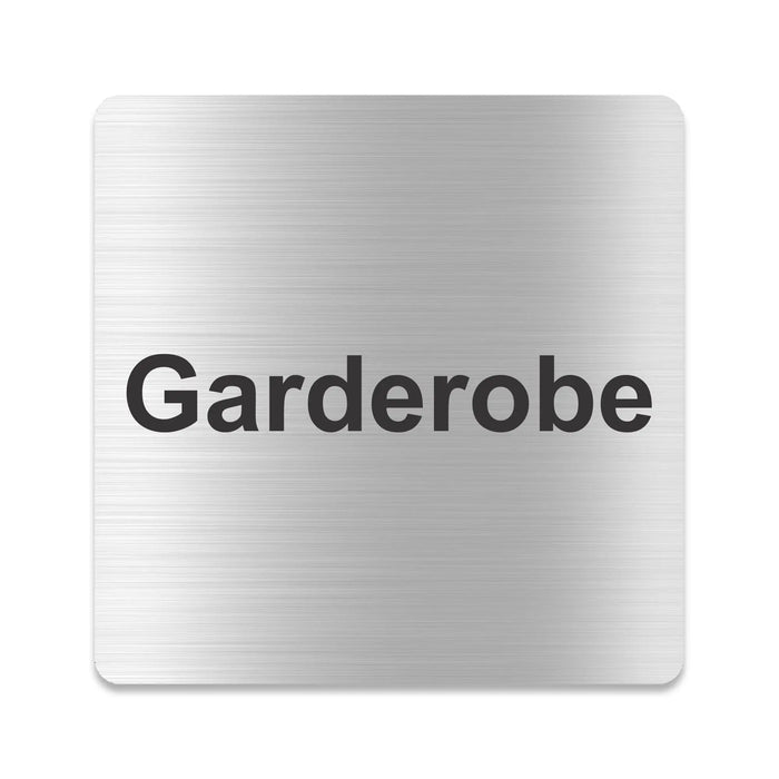 Blacked LaserTEC Leitsysteme - Acryl Schild - Eckig 12 x 12 cm - Selbstklebend - Silber gebürstet - Metall-Optik - UV beständig - Für Innen und Außen (Achtung)