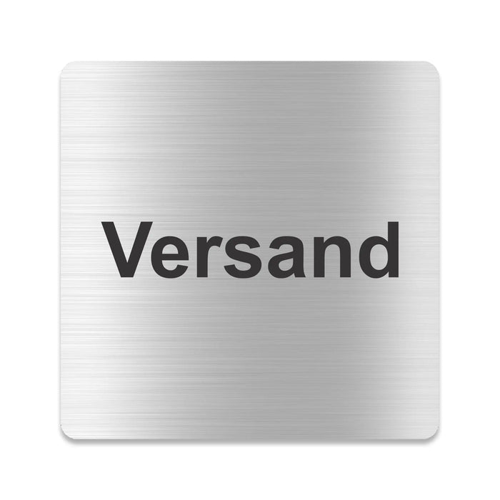 Blacked LaserTEC Leitsysteme - Acryl Schild - Eckig 12 x 12 cm - Selbstklebend - Silber gebürstet - Metall-Optik - UV beständig - Für Innen und Außen (Achtung)