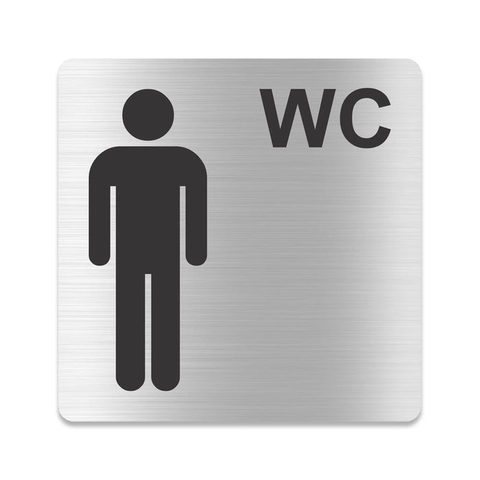 Blacked LaserTEC Leitsysteme - Acryl Schild - Eckig 12 x 12 cm - Selbstklebend - Silber gebürstet - Metall-Optik - UV beständig - Für Innen und Außen (Achtung)