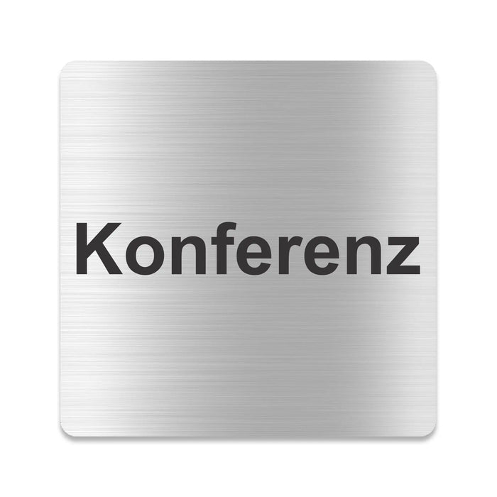 Blacked LaserTEC Leitsysteme - Acryl Schild - Eckig 12 x 12 cm - Selbstklebend - Silber gebürstet - Metall-Optik - UV beständig - Für Innen und Außen (Achtung)