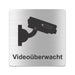 Blacked LaserTEC Leitsysteme - Acryl Schild - Eckig 12 x 12 cm - Selbstklebend - Silber gebürstet - Metall-Optik - UV beständig - Für Innen und Außen (Achtung)