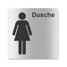 Blacked LaserTEC Leitsysteme - Acryl Schild - Eckig 12 x 12 cm - Selbstklebend - Silber gebürstet - Metall-Optik - UV beständig - Für Innen und Außen (Achtung)