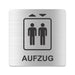 Blacked LaserTEC Leitsysteme - Acryl Schild - Eckig 12 x 12 cm - Selbstklebend - Silber gebürstet - Metall-Optik - UV beständig - Für Innen und Außen (Achtung)
