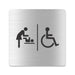 Blacked LaserTEC Leitsysteme - Acryl Schild - Eckig 12 x 12 cm - Selbstklebend - Silber gebürstet - Metall-Optik - UV beständig - Für Innen und Außen (Achtung)