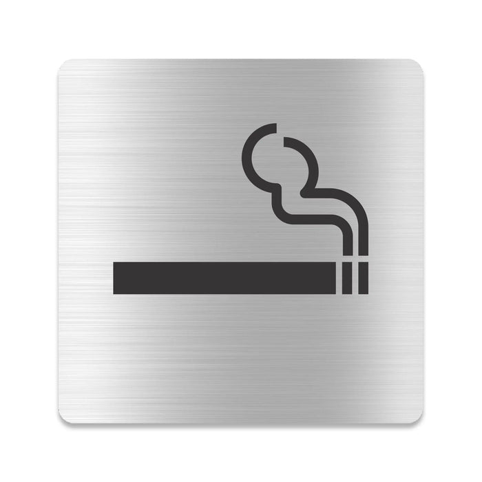 Blacked LaserTEC Leitsysteme - Acryl Schild - Eckig 12 x 12 cm - Selbstklebend - Silber gebürstet - Metall-Optik - UV beständig - Für Innen und Außen (Achtung)