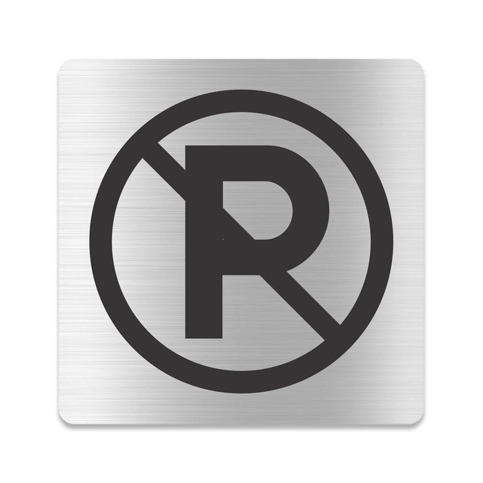 Blacked LaserTEC Leitsysteme - Acryl Schild - Eckig 12 x 12 cm - Selbstklebend - Silber gebürstet - Metall-Optik - UV beständig - Für Innen und Außen (Achtung)