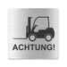Blacked LaserTEC Leitsysteme - Acryl Schild - Eckig 12 x 12 cm - Selbstklebend - Silber gebürstet - Metall-Optik - UV beständig - Für Innen und Außen (Achtung)