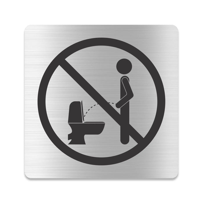 Blacked LaserTEC Leitsysteme - Acryl Schild - Eckig 12 x 12 cm - Selbstklebend - Silber gebürstet - Metall-Optik - UV beständig - Für Innen und Außen (Achtung)