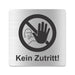Blacked LaserTEC Leitsysteme - Acryl Schild - Eckig 12 x 12 cm - Selbstklebend - Silber gebürstet - Metall-Optik - UV beständig - Für Innen und Außen (Achtung)