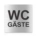 Blacked LaserTEC Leitsysteme - Acryl Schild - Eckig 12 x 12 cm - Selbstklebend - Silber gebürstet - Metall-Optik - UV beständig - Für Innen und Außen (Achtung)