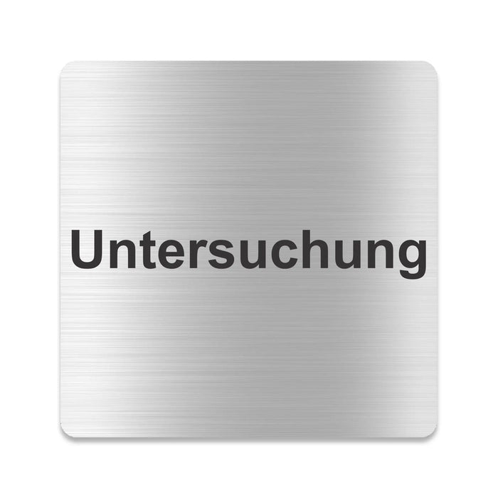 Blacked LaserTEC Leitsysteme - Acryl Schild - Eckig 12 x 12 cm - Selbstklebend - Silber gebürstet - Metall-Optik - UV beständig - Für Innen und Außen (Achtung)